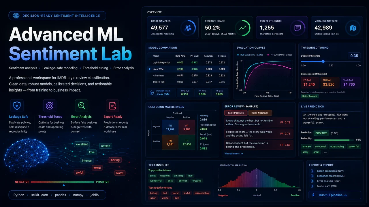 Advanced ML Sentiment Lab